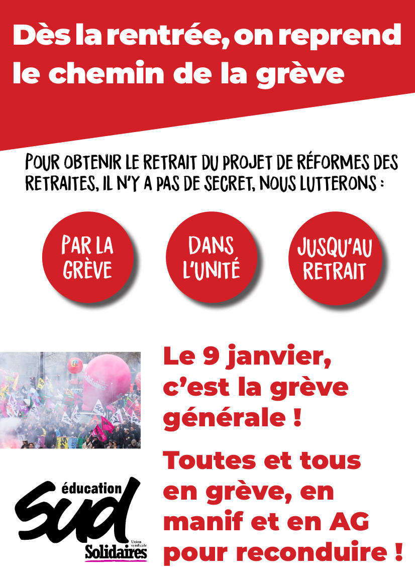 Affiche “En grève dès le 5 décembre”